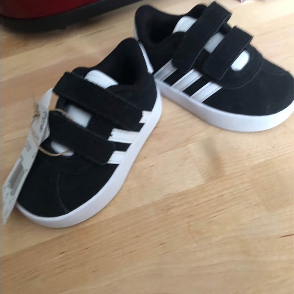Adidas Kids Black Velcro Sneakers